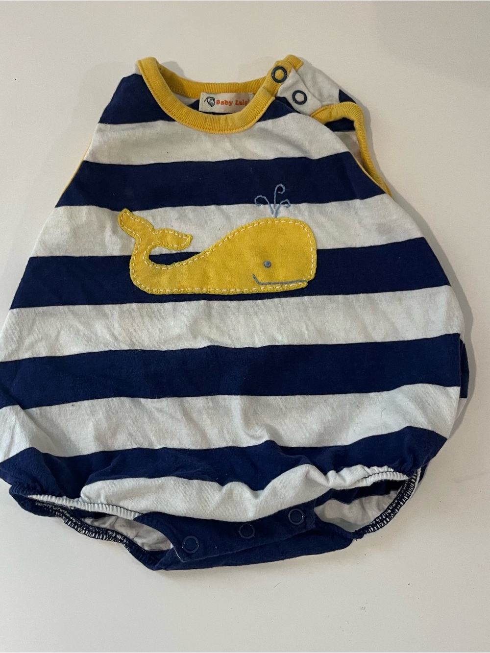 Baby Luigi Navy And White Baby Boy Bubble With Appliqué Whale 3m?